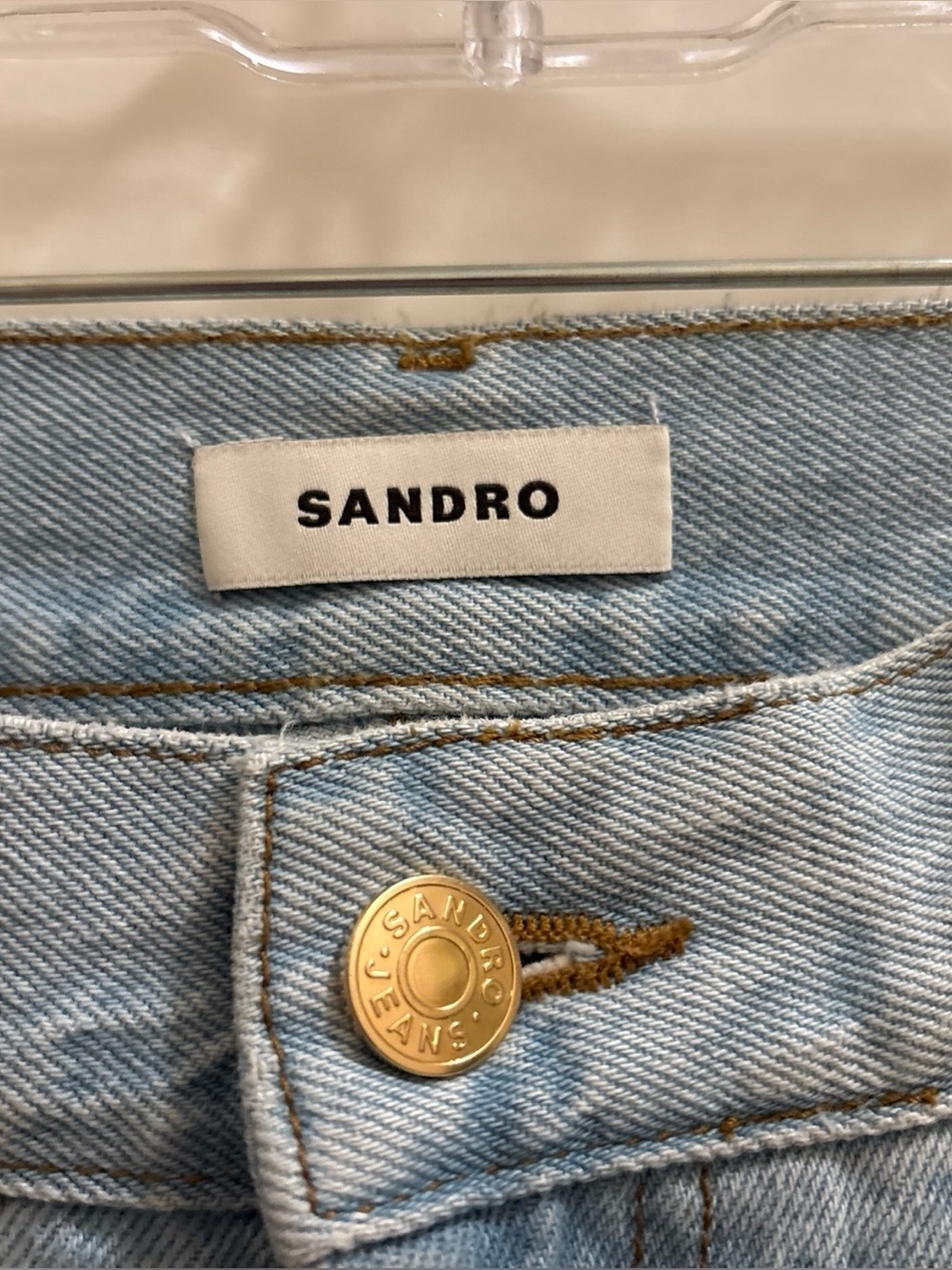Sandro Paris Lord High-Rise Straight Leg Cuffed Jeans NWT Women’s  EU SZ 36 - Picture 4 of 8